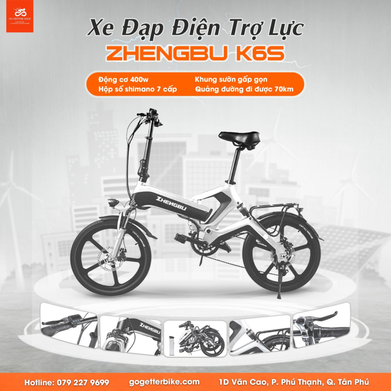 XE ĐẠP ĐIỆN TRỢ LỰC ZHENGBU K6S
