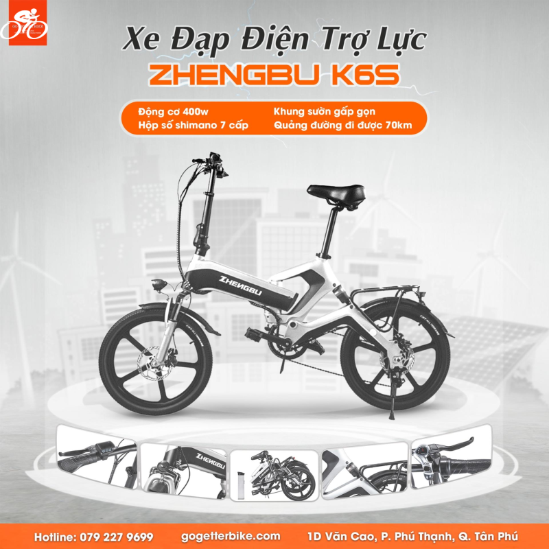 XE ĐẠP ĐIỆN TRỢ LỰC ZHENGBU K6S